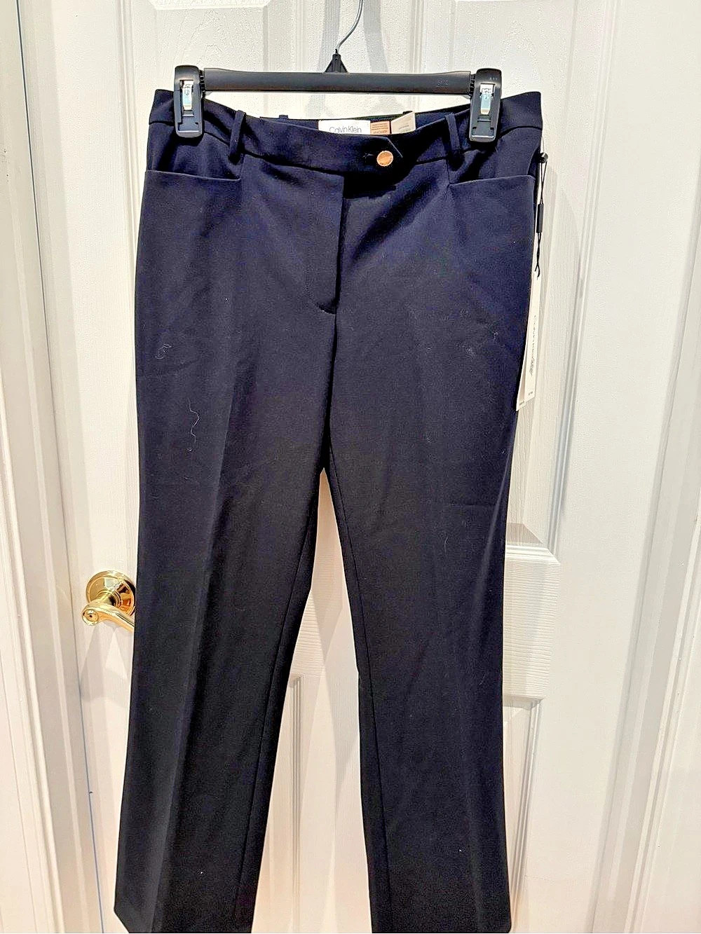 Calvin Klein Modern Fit Trousers Black - Size 4 Petite - New with Tags